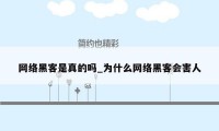 网络黑客是真的吗_为什么网络黑客会害人