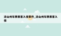 凉山州车牌黑客入侵事件_凉山州车牌黑客入侵