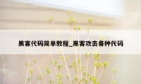 黑客代码简单教程_黑客攻击各种代码