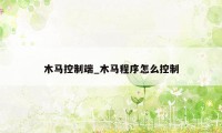 木马控制端_木马程序怎么控制