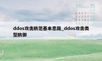 ddos攻击防范基本思路_ddos攻击类型防御