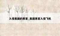 入侵美国的黑客_美国黑客入侵飞机