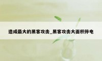 造成最大的黑客攻击_黑客攻击大面积停电