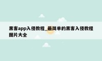 黑客app入侵教程_最简单的黑客入侵教程图片大全