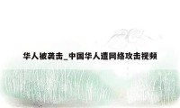 华人被袭击_中国华人遭网络攻击视频