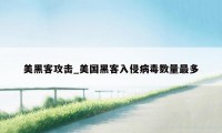 美黑客攻击_美国黑客入侵病毒数量最多