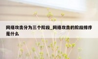 网络攻击分为三个阶段_网络攻击的阶段排序是什么