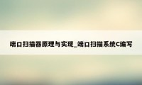 端口扫描器原理与实现_端口扫描系统C编写
