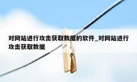 对网站进行攻击获取数据的软件_对网站进行攻击获取数据