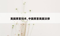 美国黑客技术_中国黑客美国法律