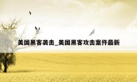 美国黑客袭击_美国黑客攻击案件最新