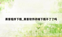 黑客程序下载_黑客软件终端下载不了了吗