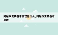 网站攻击的基本原理是什么_网站攻击的基本原理