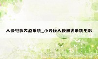 入侵电影大盗系统_小男孩入侵黑客系统电影