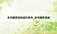 木马程序逆向运行命令_木马程序逆向