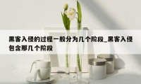 黑客入侵的过程一般分为几个阶段_黑客入侵包含那几个阶段