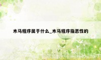 木马程序属于什么_木马程序指恶性的