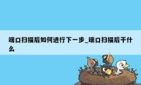 端口扫描后如何进行下一步_端口扫描后干什么