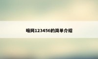 暗网123456的简单介绍