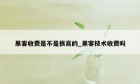 黑客收费是不是很高的_黑客技术收费吗
