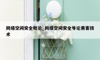 网络空间安全概论_网络空间安全导论黑客技术