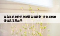 青岛王鹏身份信息泄露公示最新_青岛王鹏身份信息泄露公示