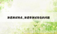 渗透测试特点_渗透率测试存在的问题