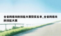 全省网络攻防技能大赛获奖名单_全省网络攻防技能大赛