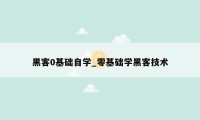 黑客0基础自学_零基础学黑客技术