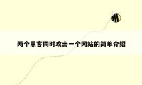 两个黑客同时攻击一个网站的简单介绍