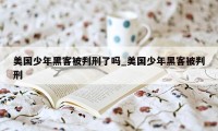 美国少年黑客被判刑了吗_美国少年黑客被判刑
