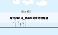 常见的木马_最典型的木马程序包