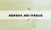 美国黑客技术_美国17岁黑客过程
