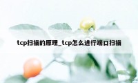 tcp扫描的原理_tcp怎么进行端口扫描
