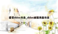 遭受ddos攻击_ddos被服务器攻击