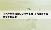 小天才黑客软件安全吗苹果版_小天才黑客软件安全吗苹果