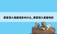 黑客侵入美国电影叫什么_黑客侵入美国电影