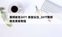 赛博朋克2077 黑客玩法_2077赛博朋克黑客教程
