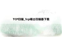TCP扫描_tcp端口扫描器下载