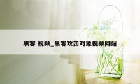 黑客 视频_黑客攻击对象视频网站