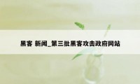 黑客 新闻_第三批黑客攻击政府网站