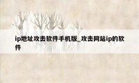 ip地址攻击软件手机版_攻击网站ip的软件