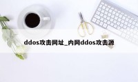 ddos攻击网址_内网ddos攻击源