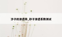 沙子的渗透率_砂子渗透系数测试