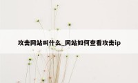 攻击网站叫什么_网站如何查看攻击ip