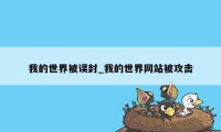 我的世界被误封_我的世界网站被攻击