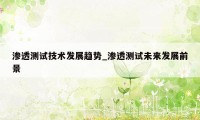 渗透测试技术发展趋势_渗透测试未来发展前景