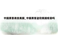 中国黑客袭击美国_中国黑客盗窃美国疫苗吗