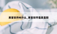 黑客软件叫什么_黑客软件是真是假