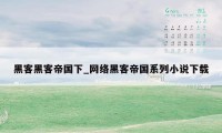 黑客黑客帝国下_网络黑客帝国系列小说下载
